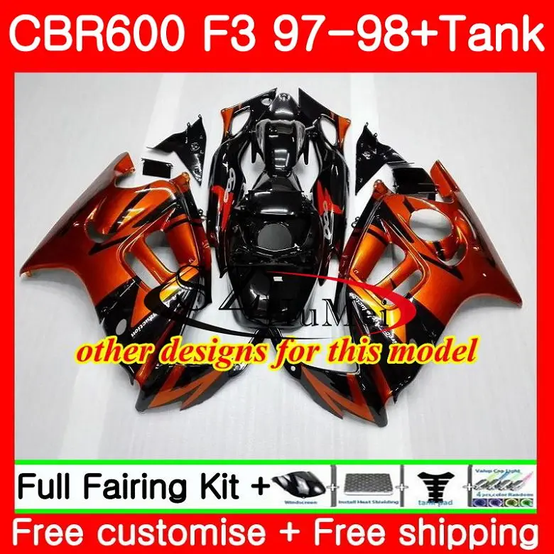 Корпус для HONDA CBR600F3 граффити зеленый CBR600RR F3 CBR 600F3 FS 47SH3 CBR600 97 98 CBR600FS 600 1997 1998