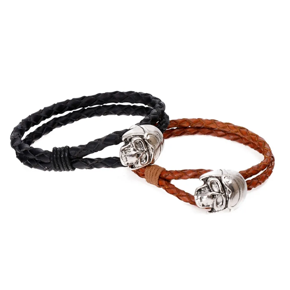 Оптовая Продажа Плетеный Пояса из натуральной кожи в стиле панк-рок головки