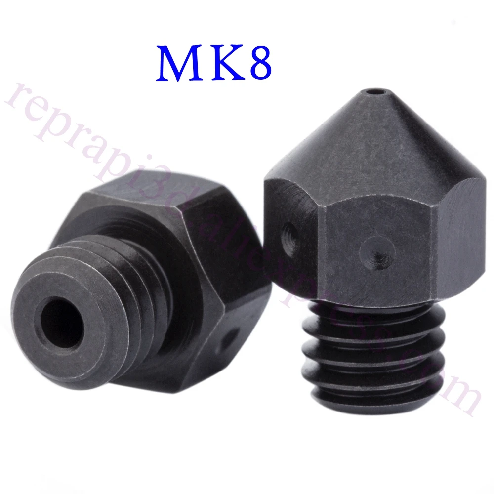 2 шт. высокотемпературные насадки для 3D принтера A2 из закаленной стали MK8 F/ Micro Swiss