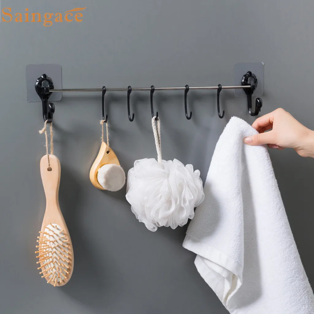 Saingace Kitchen Storage RUtensils Rack Holder Ceiling Wall Cabinet Hanging Rod Organizer Bathroom rack 2020 new | Дом и сад
