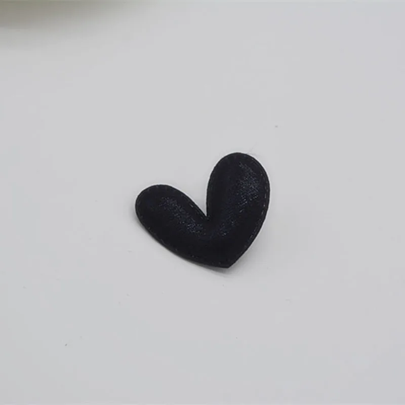 black 50 шт./лот 4,3*3,6 см Pu Сердце Мягкий аппликации для DIY ручной работы Детские аксессуары для волос подарок украшения Аксессуары - Цвет: black