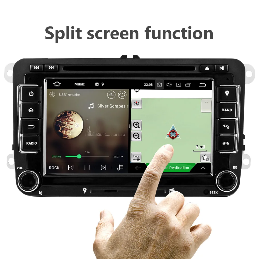 Eunavi 2 Din Android 9 0 автомобильный DVD плеер аудио радио GPS навигация для VW GOLF 6 Polo Bora JETTA B6