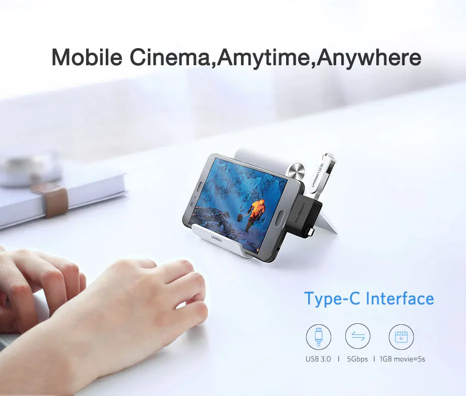 Ugreen OTG кабель адаптер 2 в 1 Micro usb type C к USB 3,0 адаптер OTG конвертер для samsung Galaxy S10 S9 адаптер для мобильного телефона