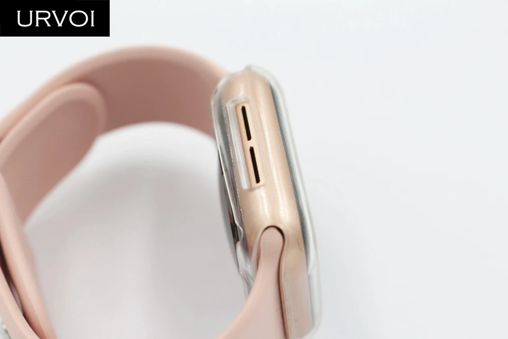 Чехол URVOI из ТПУ для apple watch series 4 3 2 прозрачная защитная крышка экрана iWatch 40 44 мм