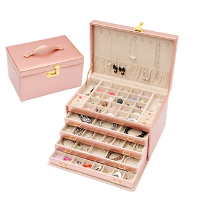 Бесплатная доставка супер большая роскошная кожаная шкатулка для ювелирных