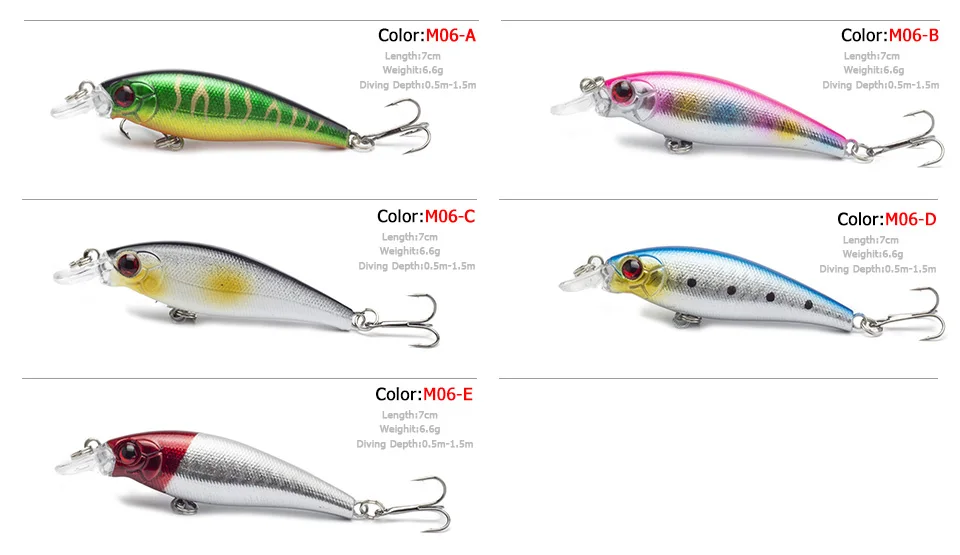 SEALURER гольян рыбалка приманки с 6 # крючки рыбы воблер Pesca снасти Crankbait