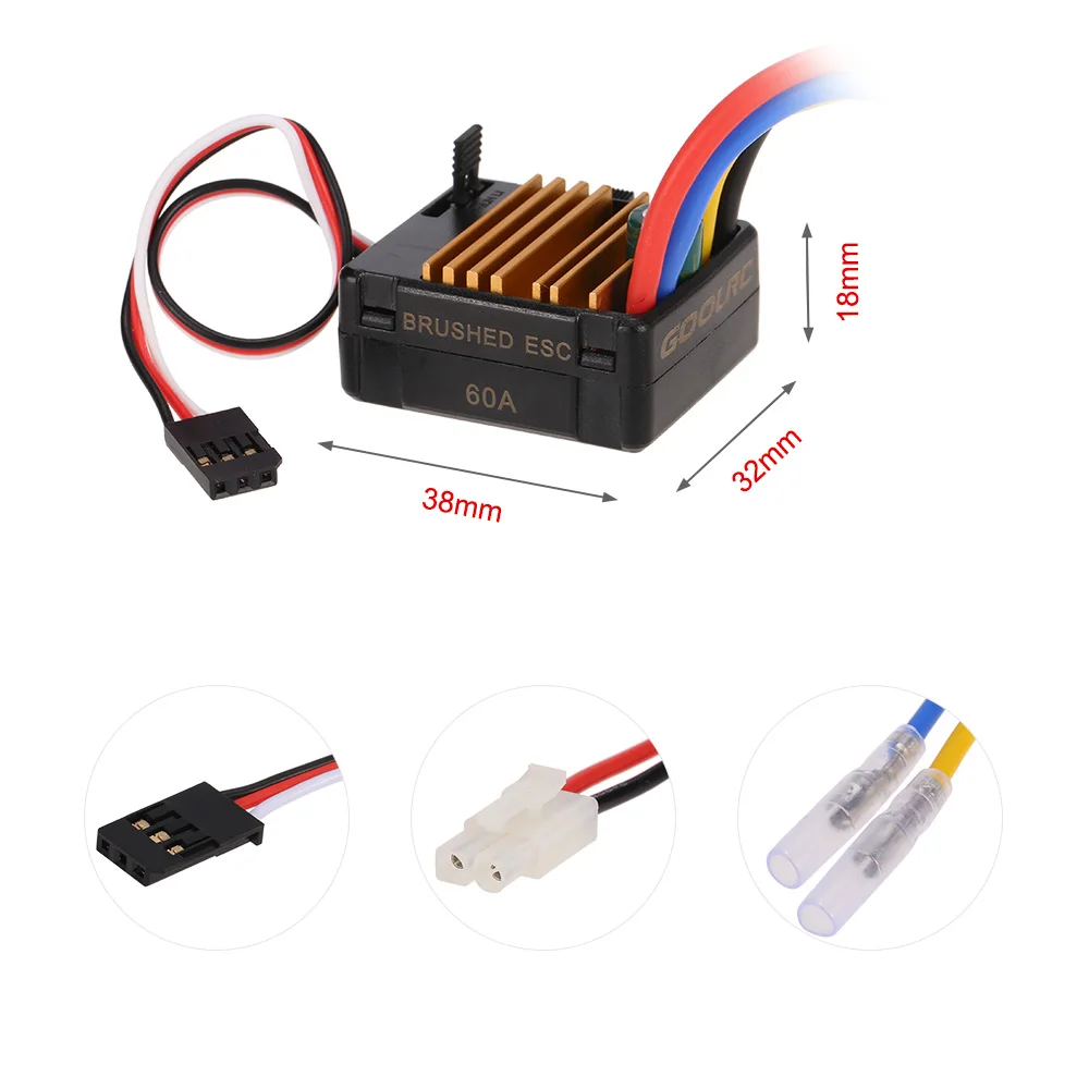 Оригинальный электрический регулятор скорости GoolRC 60A Brushed ESC с 5 В/2 а BEC для 1/10 Axial