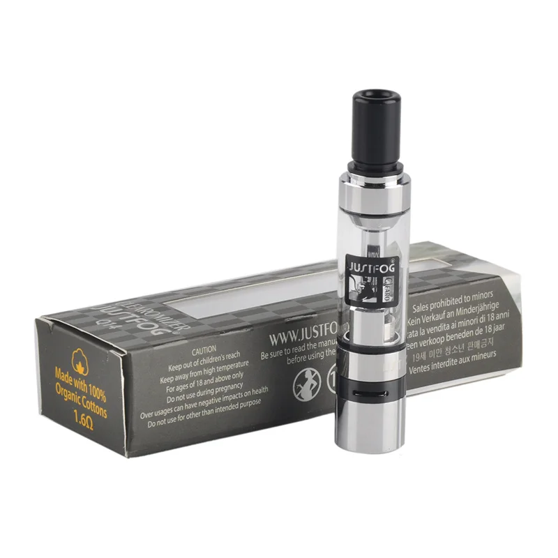 Вейп ручка JUSTFOG Compact 14 Комплект с 1 8 мл Q14 атомайзер бак 1500 мАч батарея 2 Ом 6 катушка