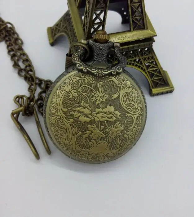 

New Retro Compass Vintage Bronze Steampunk Quartz FOB Chain Clock Pocket Watch Men Women Gifts Free Shipping