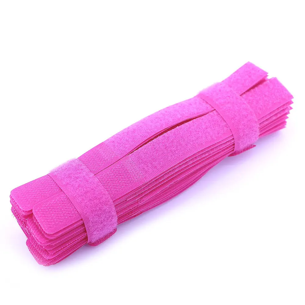 Pink 100 шт. кабельные стяжки многоразовые крепежные кабельные стяжки кабельные ремни полоски проводной Органайзер шнур веревочный держатель для ноутбуков ПК ТВ аксессуары - Color: Pink
