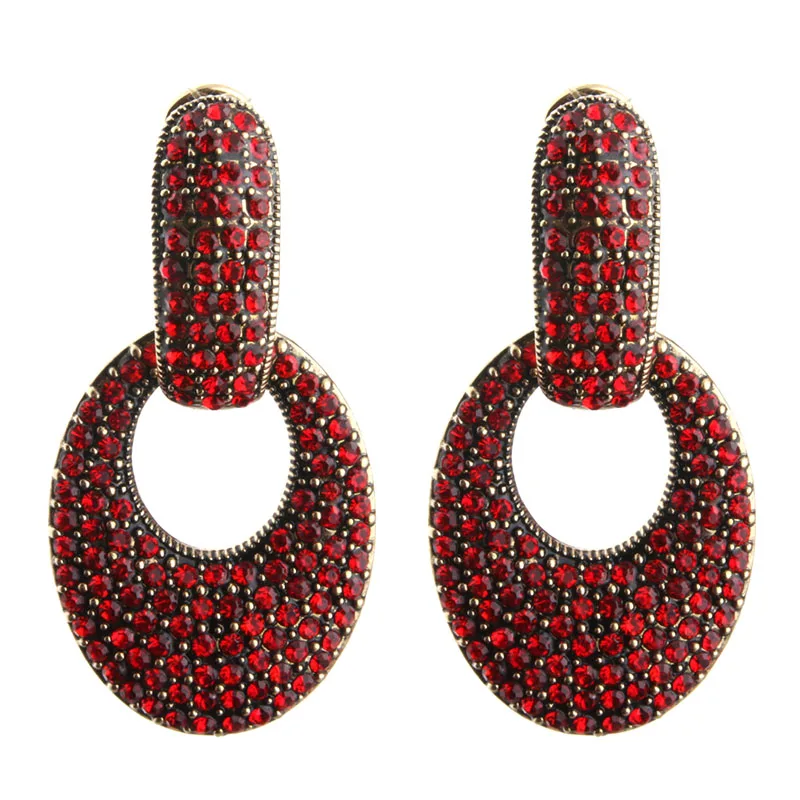 Серьги подвески NeeFu WoFu стразы серьги с кристаллами большие Овальные из цинкового