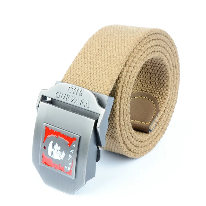 Men's Canvas Tactical Belt For Men Women Che Guevara Buckle Revolution Military Army Belts Male Top Quality Strap | Аксессуары для