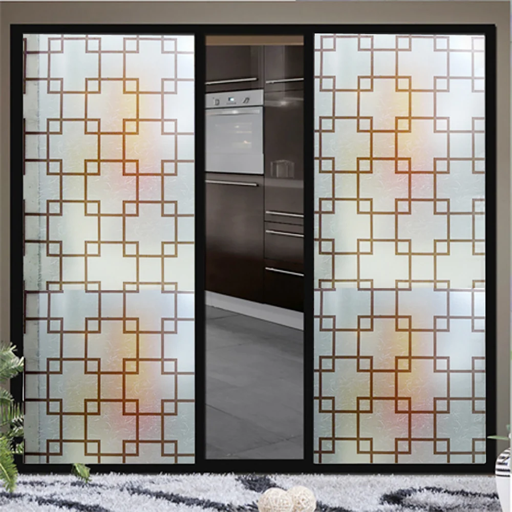 Пленка для окон из матового непрозрачного стекла PVC с самоклеющейся статической прилипаемостью, наклейка для конфиденциальности дома спальни ванной комнаты декор декаль обложка 30 * 100 см