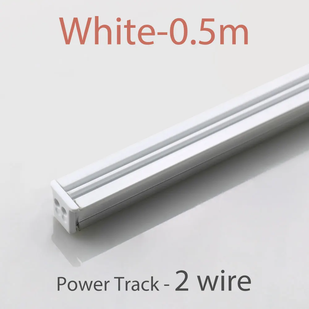 2 wire White-0.5m 110 В 220 в 230 в 240 в разъем питания переменного тока дорожка для высококлассного дисплея освещение шкафа рельсовая дорожка marke полка система освещения фитинг - Цвет: 2 wire White-0.5m