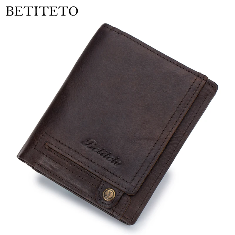Бренд Betiteto Rfid мужской кошелек из натуральной кожи для монет Carteras Kashelek Portomonee Slim Walet
