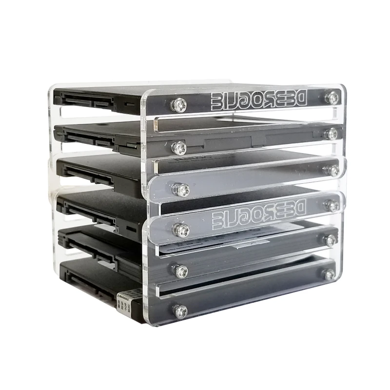 

2F diy2,5-дюймовый твердотельный жесткий диск SSD акриловый кронштейн коробка для жесткого диска внешний жесткий диск DE088