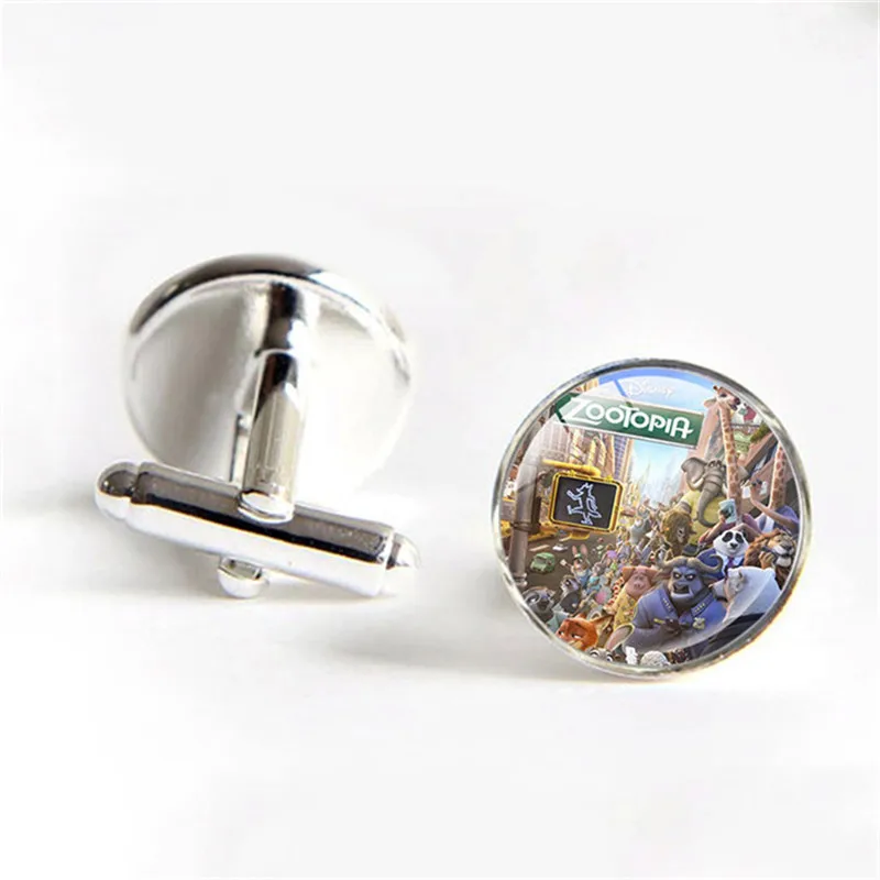 Мультфильм фильм зверополис лиса Ник и полиция кролик Джуди запонки с