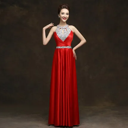 Красный QLY150Z# Диаманте фиолетовое Красное Длинное кружевное белье вечерние платья невесты на платье невесты свадебное Вечерние платья для выпускного вечера женщин - Цвет: Красный