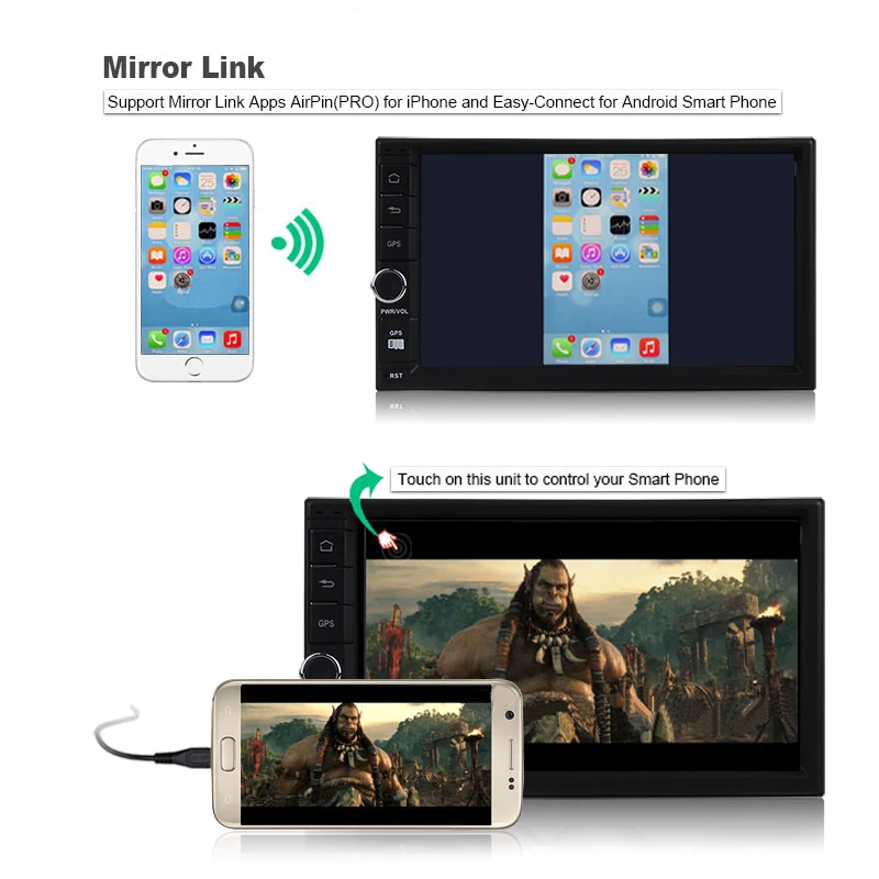 Сенсорный экран Android 8 1 4 ГБ оперативная память 7 ''Автомобильный gps 2 Din