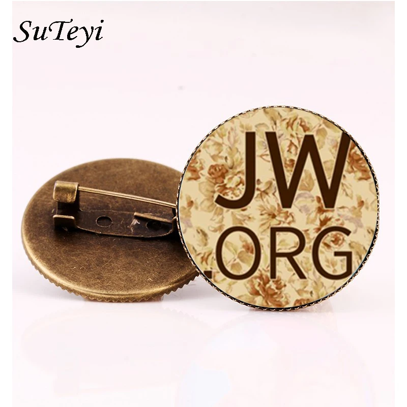 Suteyi JW.ORG заколки с изображением в стиле стимпанк значок на воротник стеклянная