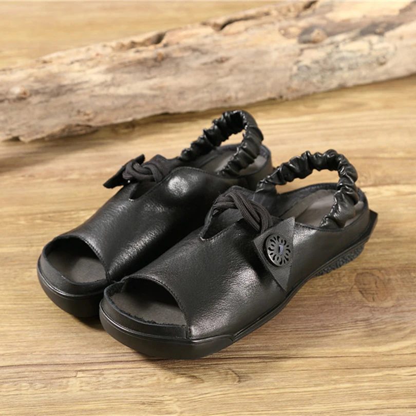 Летние женские сандалии удобная обувь на низком каблуке с мягкой резиновой