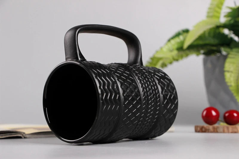 400 мл креативная черная кружка для шин большая емкость керамическая чашка новая