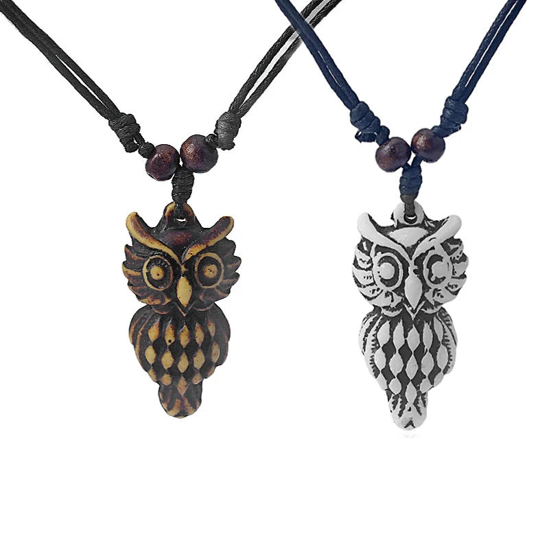 Ожерелье с подвеской в виде совы из искусственной смолы яка 1 шт.|pendant necklace|yak