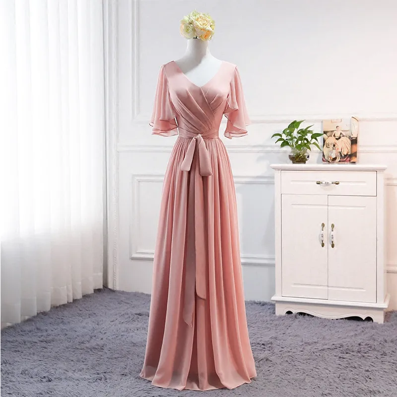 Elegant Bridesmaid Dress Chiffon Prom Gown Dresses Floor-Length Long Formal Wedding Party | Свадьбы и торжества