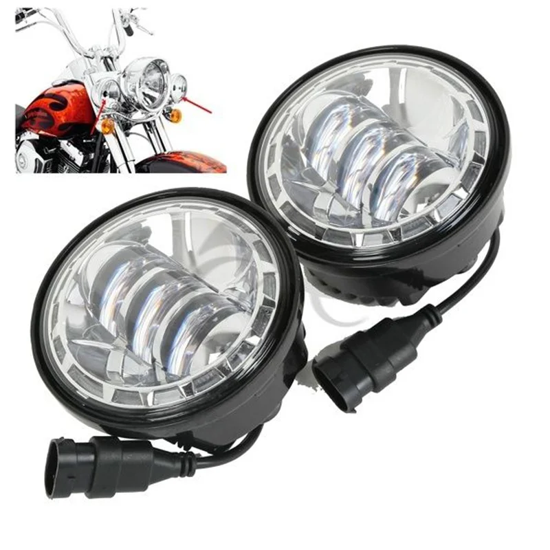 

4-1/2" LED Auxiliary Spot Fog Passing Light Lamp For Harley Dyna Fat Bob Low Rider FXDL Blackline FX