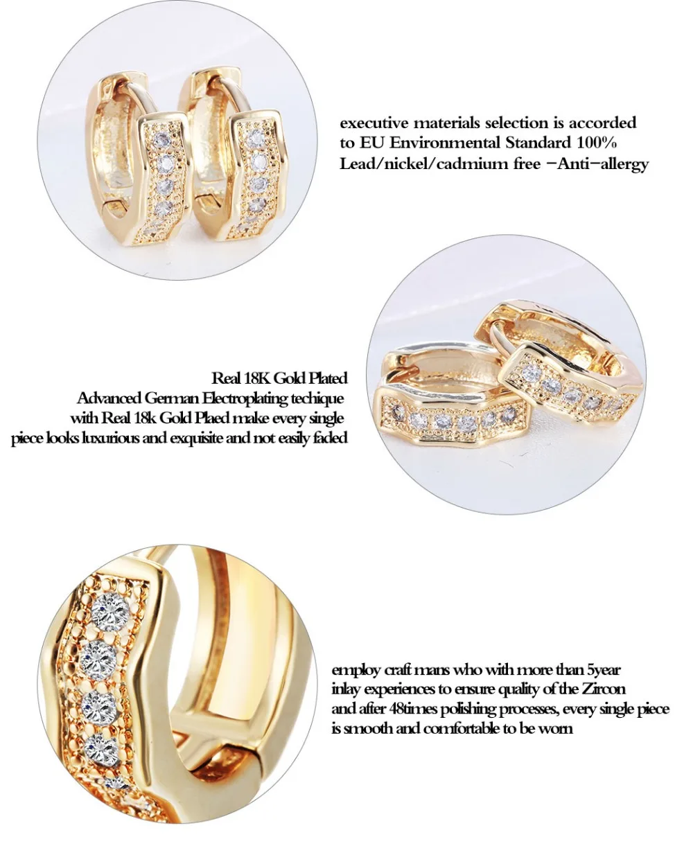 Новинка 2017 покрытые волнистыми кристаллами серьги кольца с кубическим цирконием