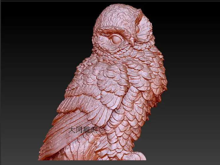 

3d model relief for cnc and printer in STL file format owl (4)