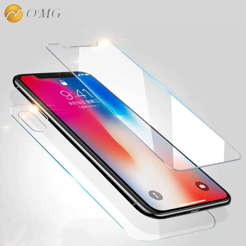 OMG переднее и заднее закаленное стекло для iPhone 4 5 6 7 8 X XS XR MAX Высококачественная
