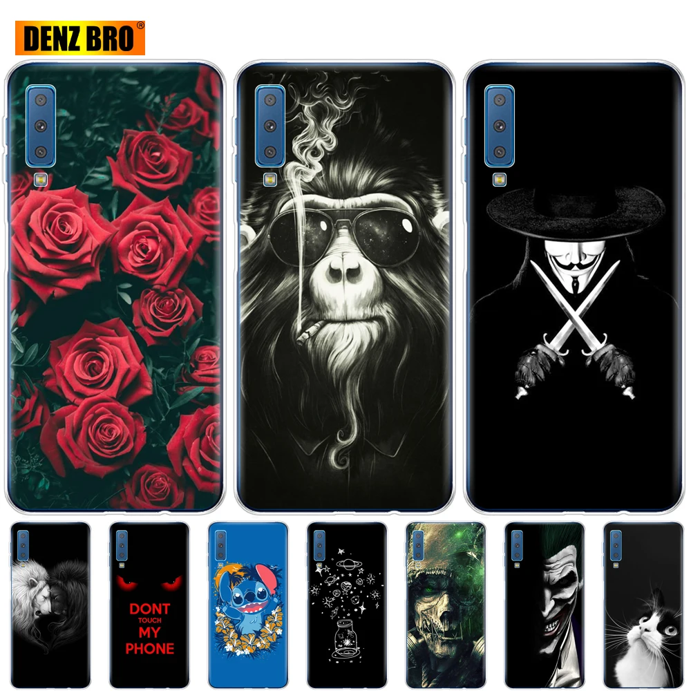 Силиконовый чехол-накладка для samsung Galaxy A7 с красочным принтом для samsung A7 A750 A750F 6,0 дюймов