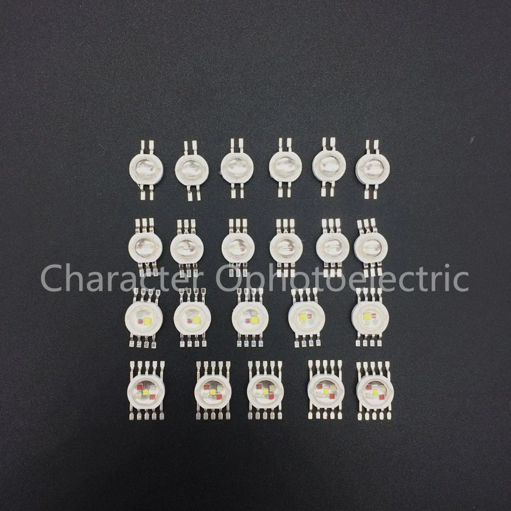 10 pcs RGBW (RGB+W+Y+UV) 6W,9W,12W,15W,21W LED Lamp Emitter Diodes For Stage Lighting High Power LED 45mil Epistar LED Chip