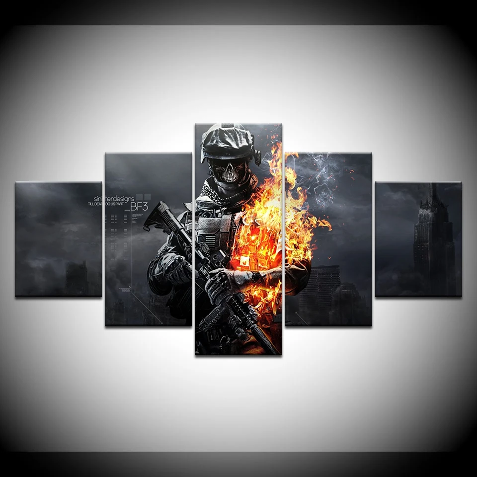 Игровой постер Battlefield 3 5 шт. HD обои Художественная печать на холсте современный