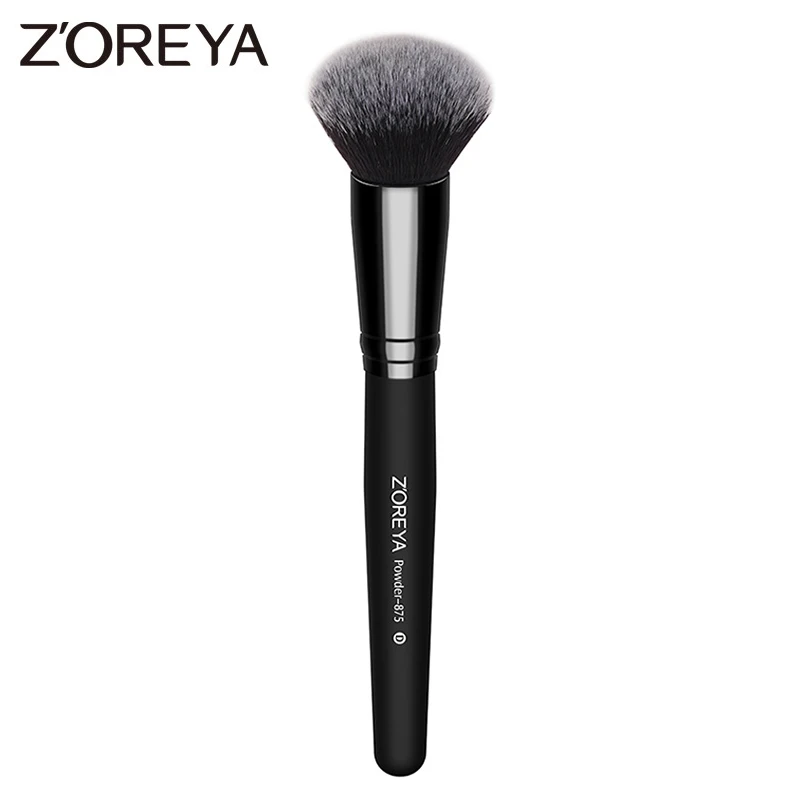 Черный Бренд Zoreya beauty Кисть Для Пудры макияжа Кисти основа круглый макияж косметика кисти с деревянными ручками мягкие волосы для макияжа лица - Handle Color: Черный