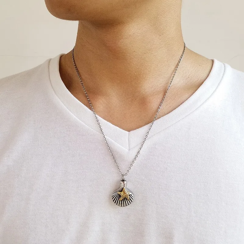 Vnox Shell подвеска в виде морской звезды для женщин и мужчин из нержавеющей стали урн