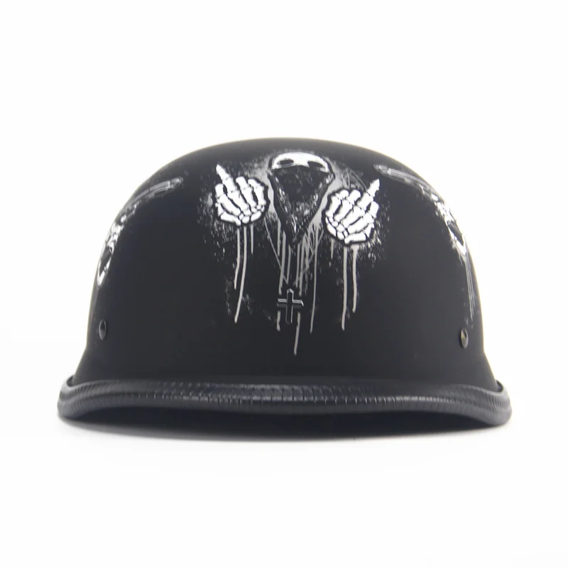 Винтажный мотоцикл скутер с открытым лицом РЕТРО МАТОВЫЕ яркие черные шлемы