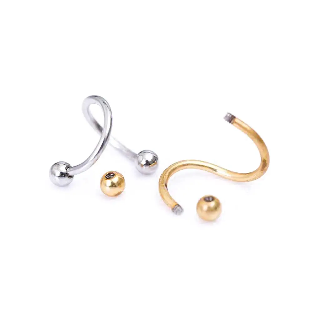 1 шт. кольца для пирсинга носа из нержавеющей стали тип S цветные серьги