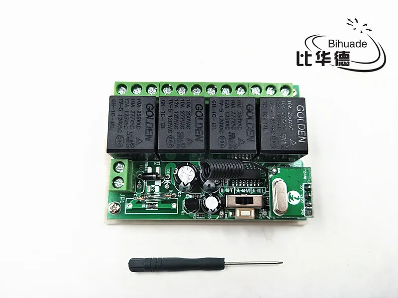 1PCS Universal Wireless Remote Control Switch DC 12V 4CH relay Receiver Module For 1527 learning code 433 Mhz Transmitter |