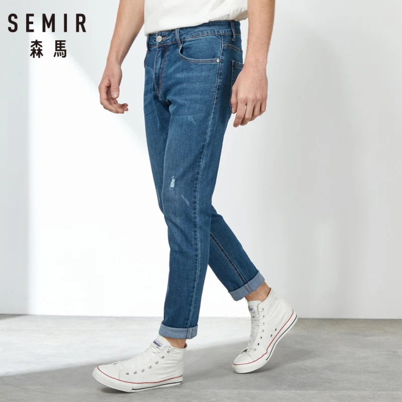 SEMIR новинка весны 2019 мужские эластичные хлопковые Стрейчевые джинсы брюки