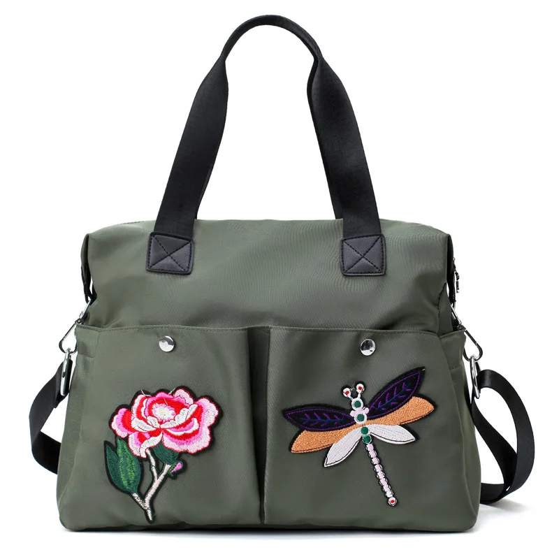 

Национальный стиль Мумия сумка Оксфорд сумка с вышивкой большой емкости одно плечо и сумка через плечо Водонепроницаемая нейлоновая сумка