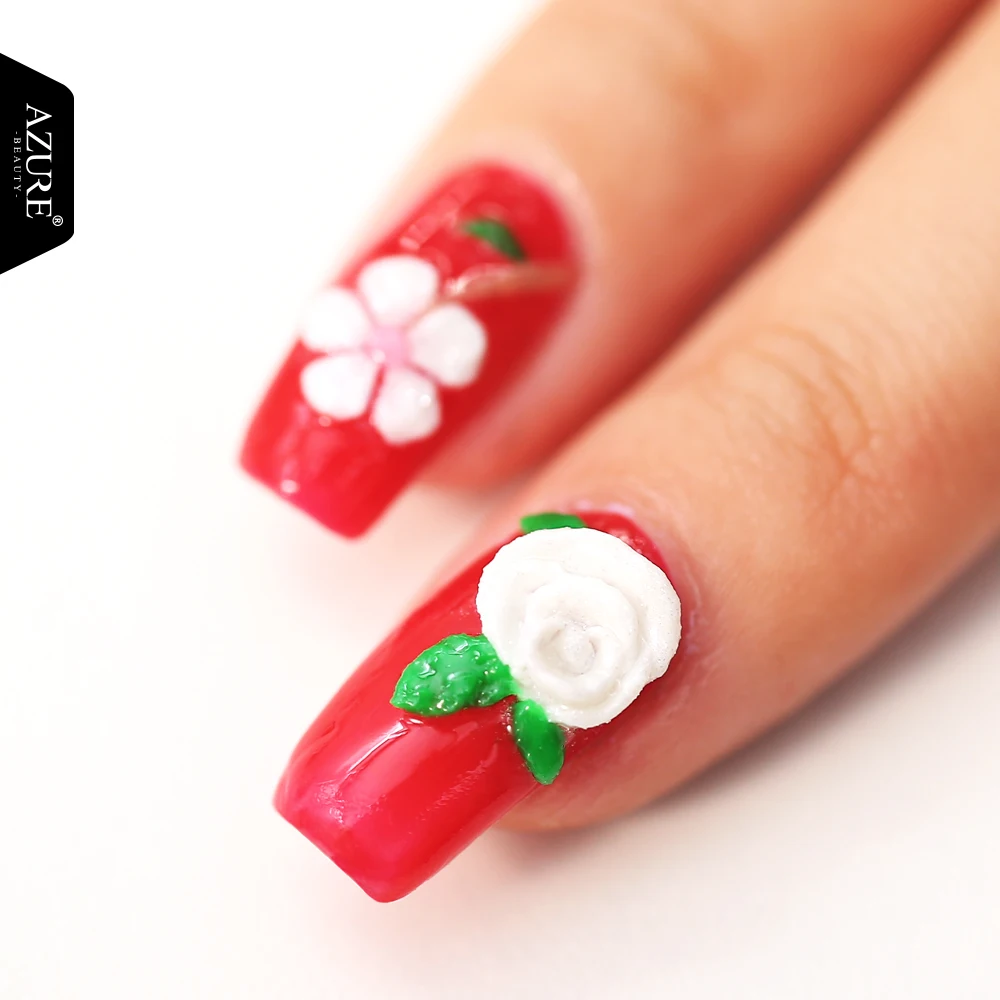 УФ гель для ногтей Azure Beauty 4D с узорчатыми цветами отмачиваемый 4d лак светодиодный