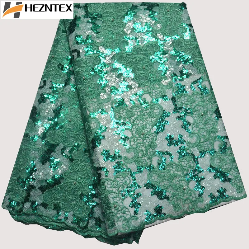 Beaded African Embroidery Lace Fabric With Sequins 5 Yards Hot Selling Organza New Design For Party PSA624-3 | Дом и сад