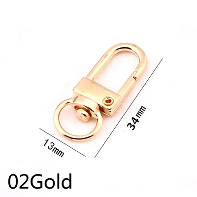 02Gold Meetee 20/50 шт 13-25 мм Металлические пряжки ремень для сумки на ремне с пряжкой защелкой для брелка для ключей, сделай сам, ювелирное изделие аппаратных аксессуаров кулон BF098 - Цвет: 02Gold