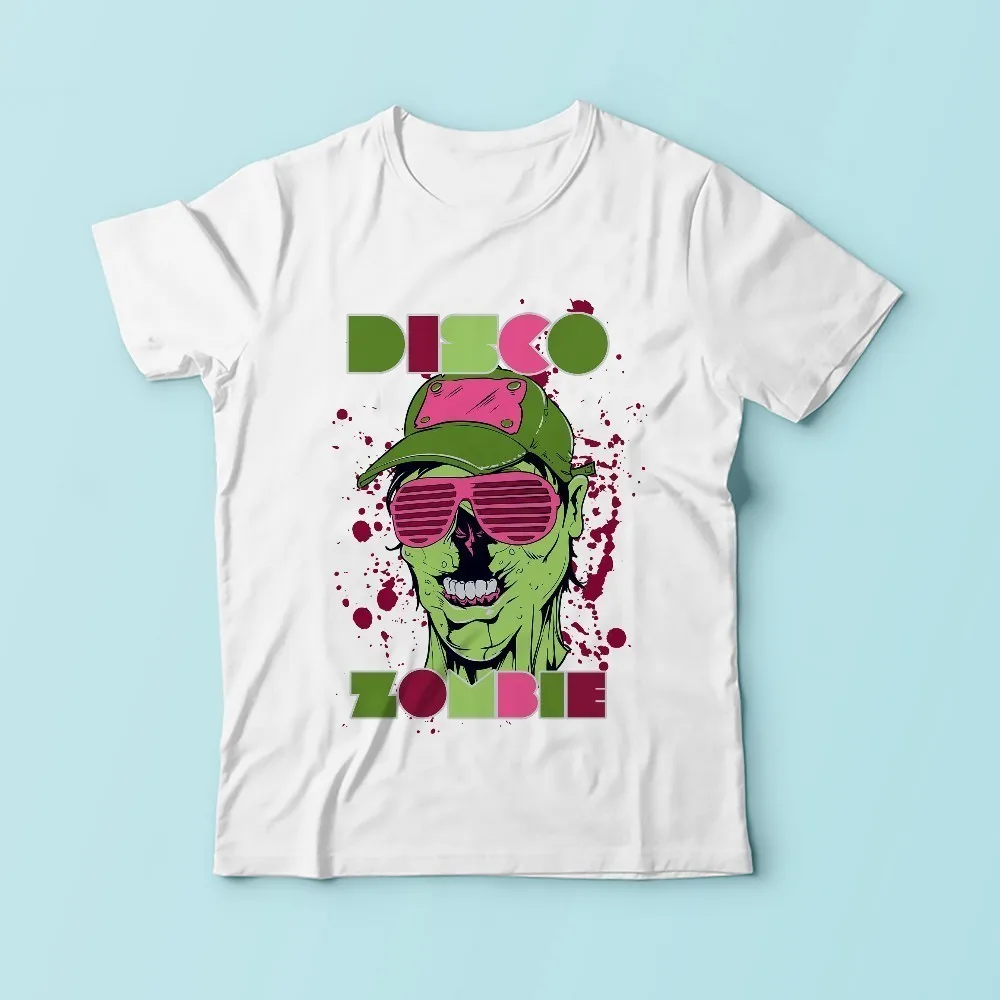 Хип-хоп диско зомби забавная Футболка мужская 2018 летняя новая белая Повседневная