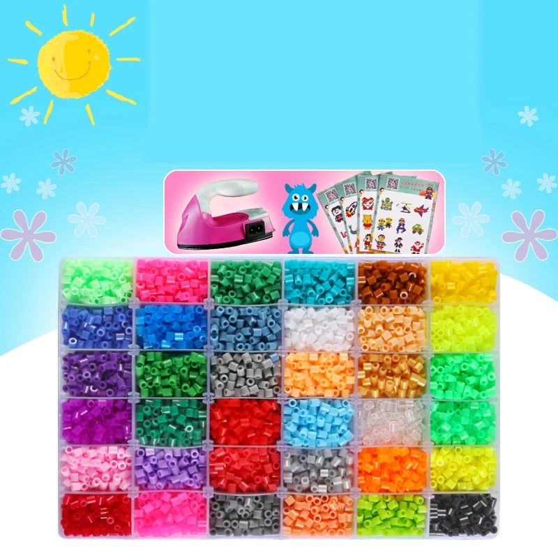 48 цветов 2,6-5 мм Хама бусины DIY предохранитель шарик с аксессуарами Perler бусины 3D Пазлы для детей 4800-24000 шт Обучающие головоломки
