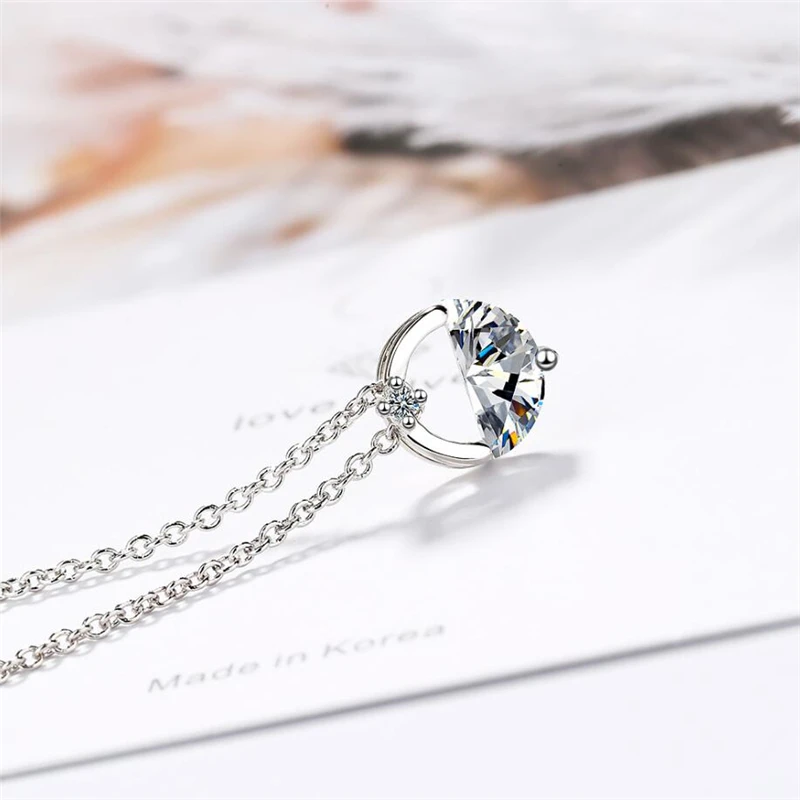 Женское ожерелье из серебра 925 пробы с кристаллами | Украшения и аксессуары