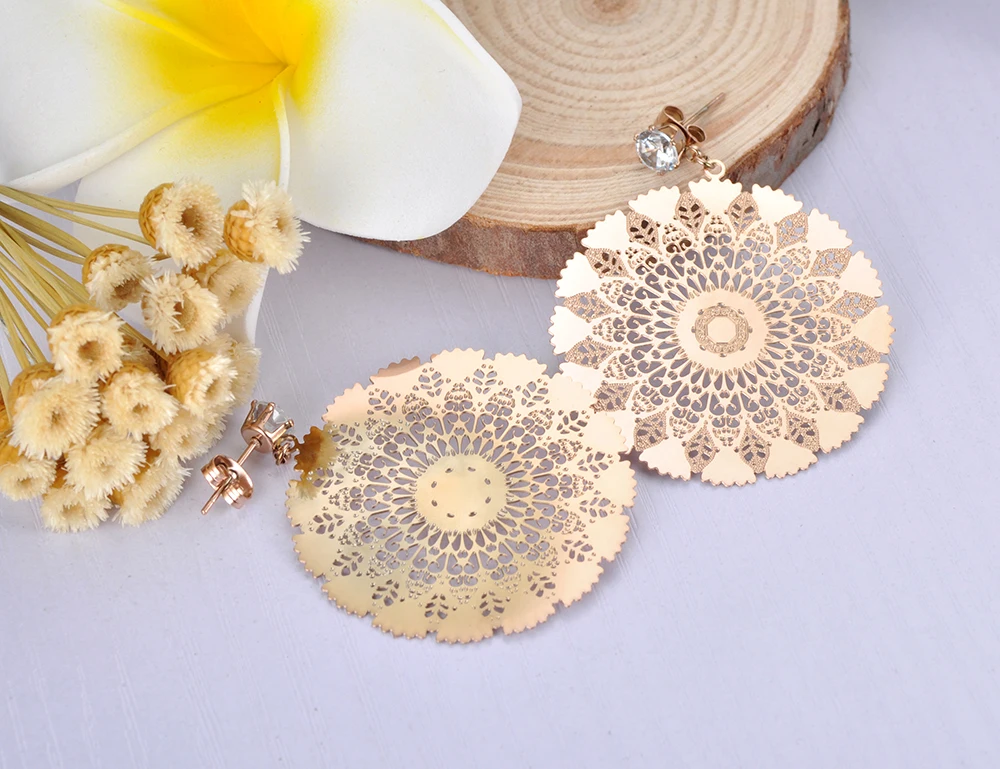 Изысканные геометрические серьги JeeMango из титановой стали круглые ювелирные