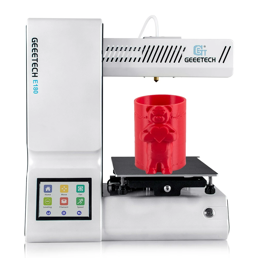 Geeetech 3d принтер E180 с полноцветным сенсорным экраном, Wi-Fi, металлическая пластина 1,75 мм, PLA нить, 3D-принтер с открытым исходным кодом